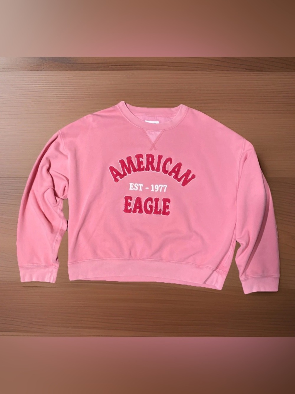 American Eagle Outfitters Pink Graphic Sweatshirt EST 1977 Size M